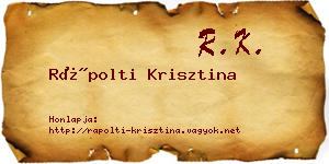 Rápolti Krisztina névjegykártya